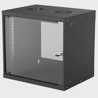 INTELLINET Mrežni ormar 9U, zidni, 19", dubina 500mm, širina 485mm, max 50kg, staklena vrata, crni